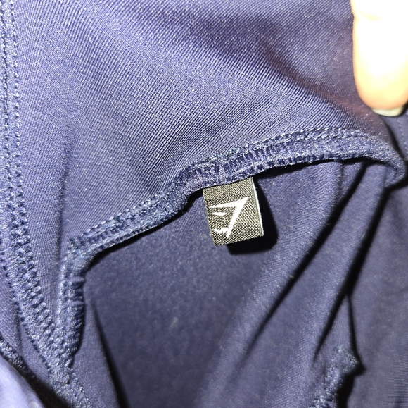 Gymshark Women's Asymmetrical Navy & Yellow Leggings - Picture 9 of 12